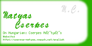 matyas cserpes business card